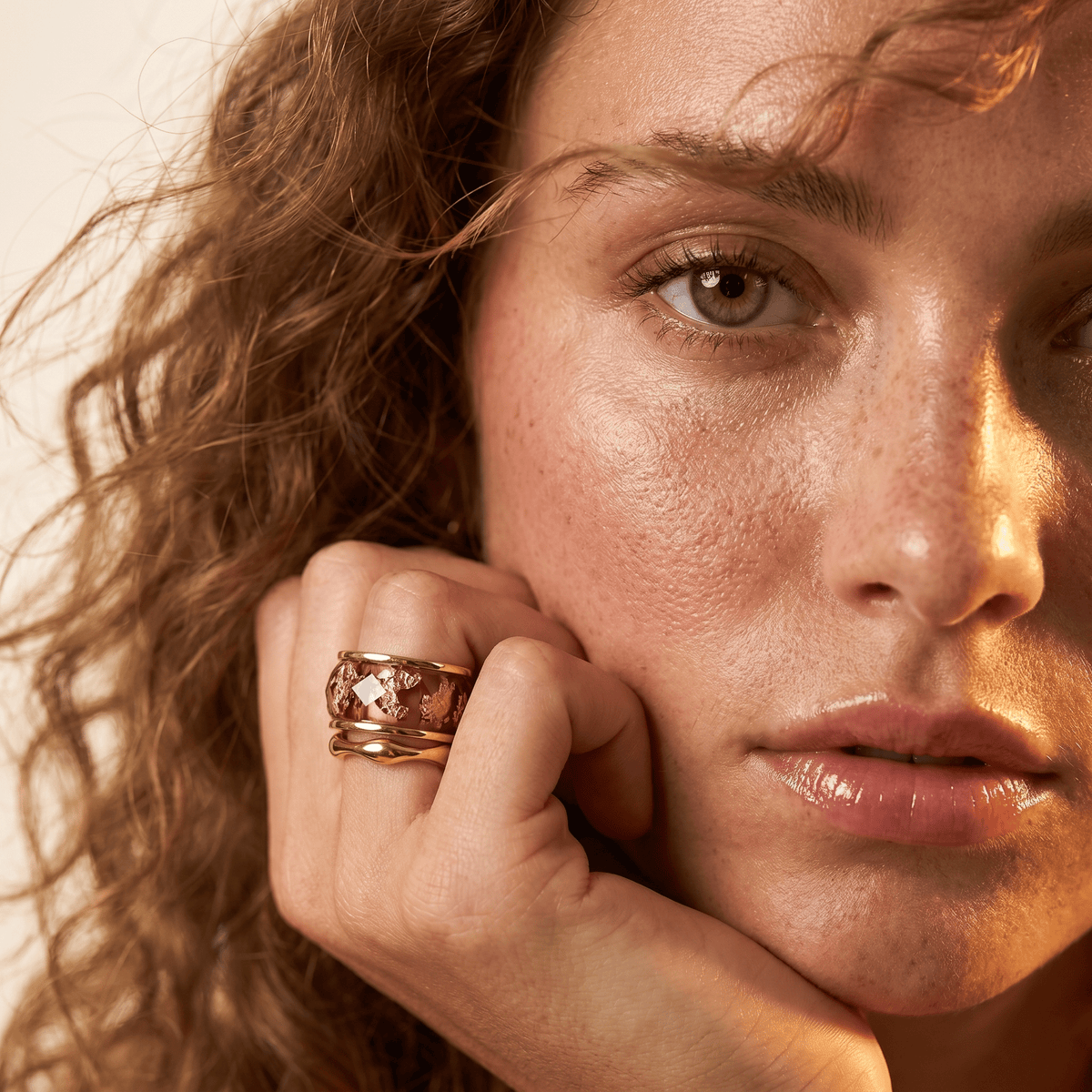2-in-1 Resin Ring - Golden Amber