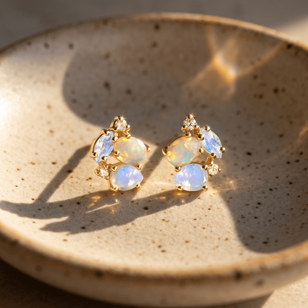 Opal Moonstone Earrings - Orion