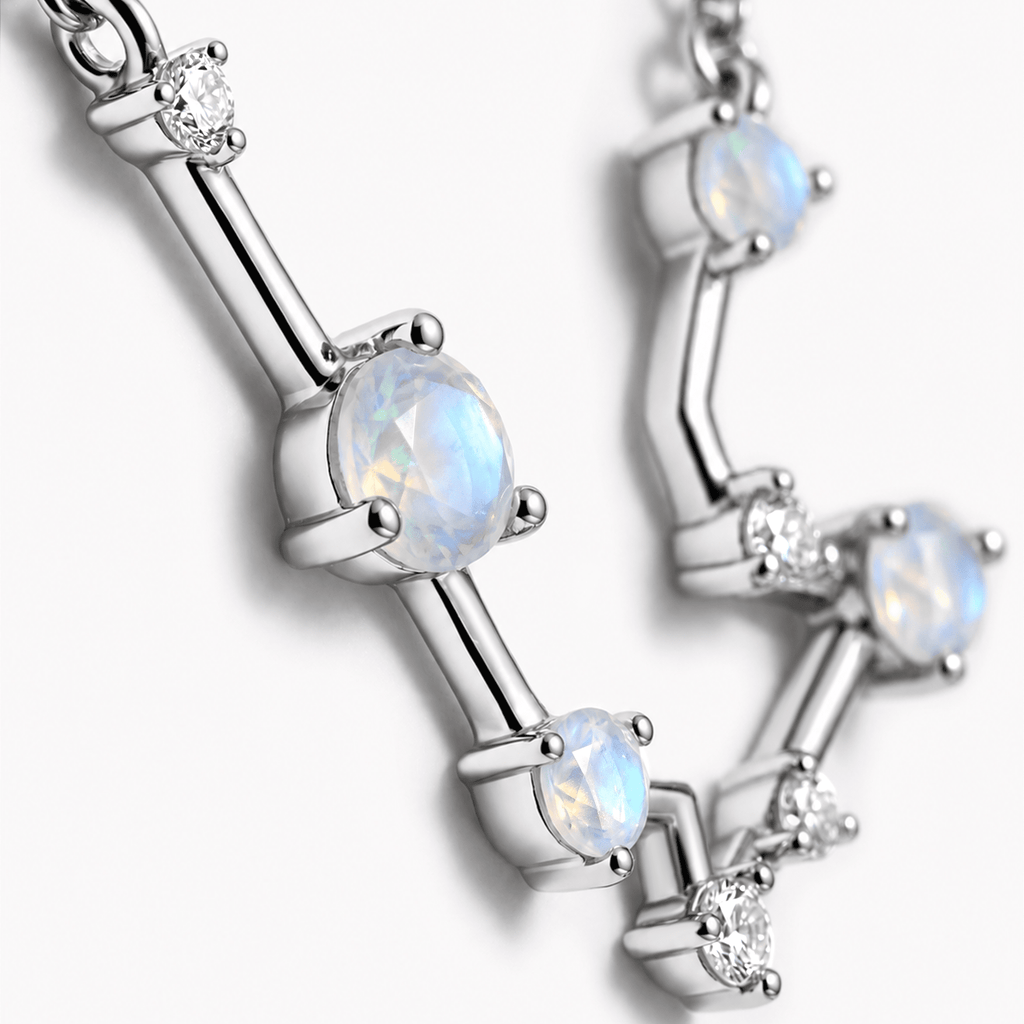 Moonstone Aquarius Zodiac Constellation & Heroine Necklaces