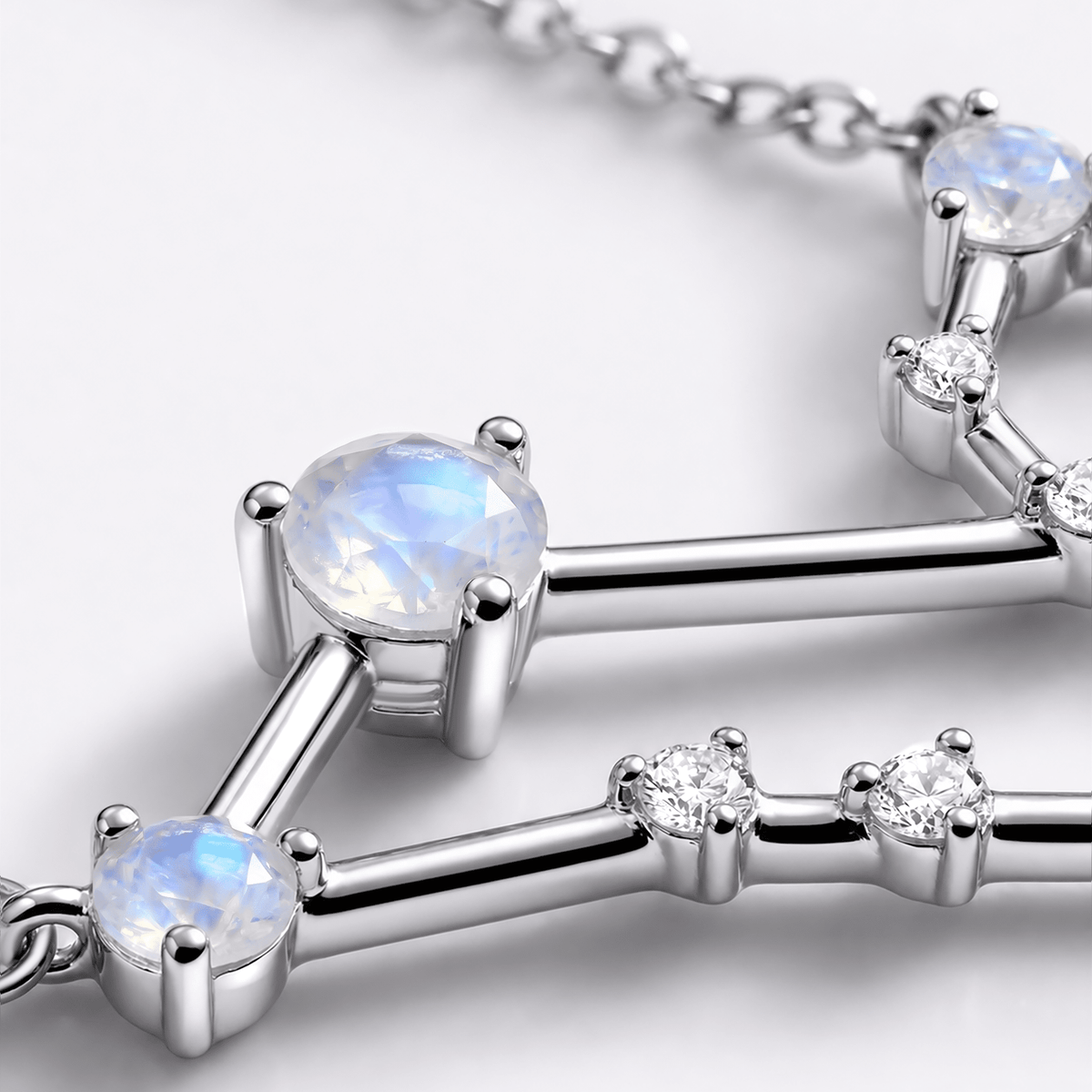 Moonstone Necklace - Leo Zodiac Constellation