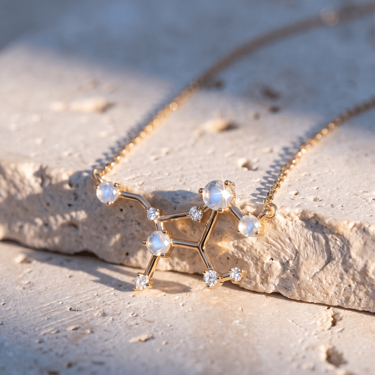 Moonstone Virgo Zodiac Constellation & Heroine Necklaces
