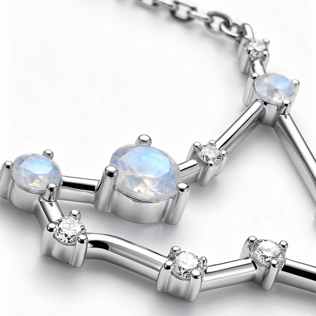 Moonstone Necklace - Capricorn Zodiac Constellation