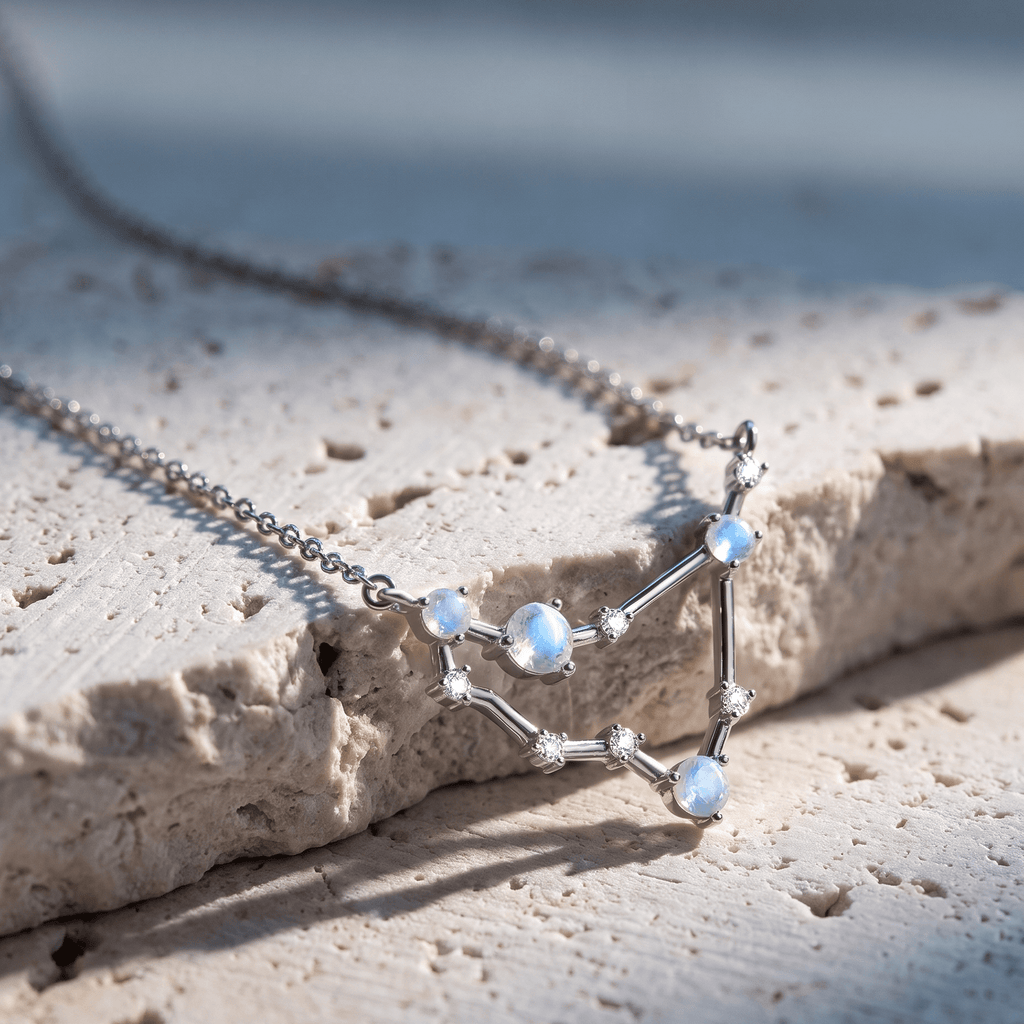 Moonstone Necklace - Capricorn Zodiac Constellation