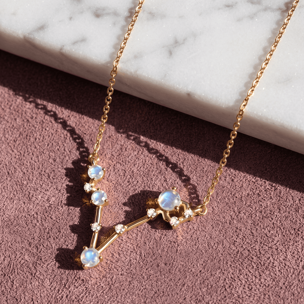 Moonstone Pisces Zodiac Constellation & Heroine Necklaces
