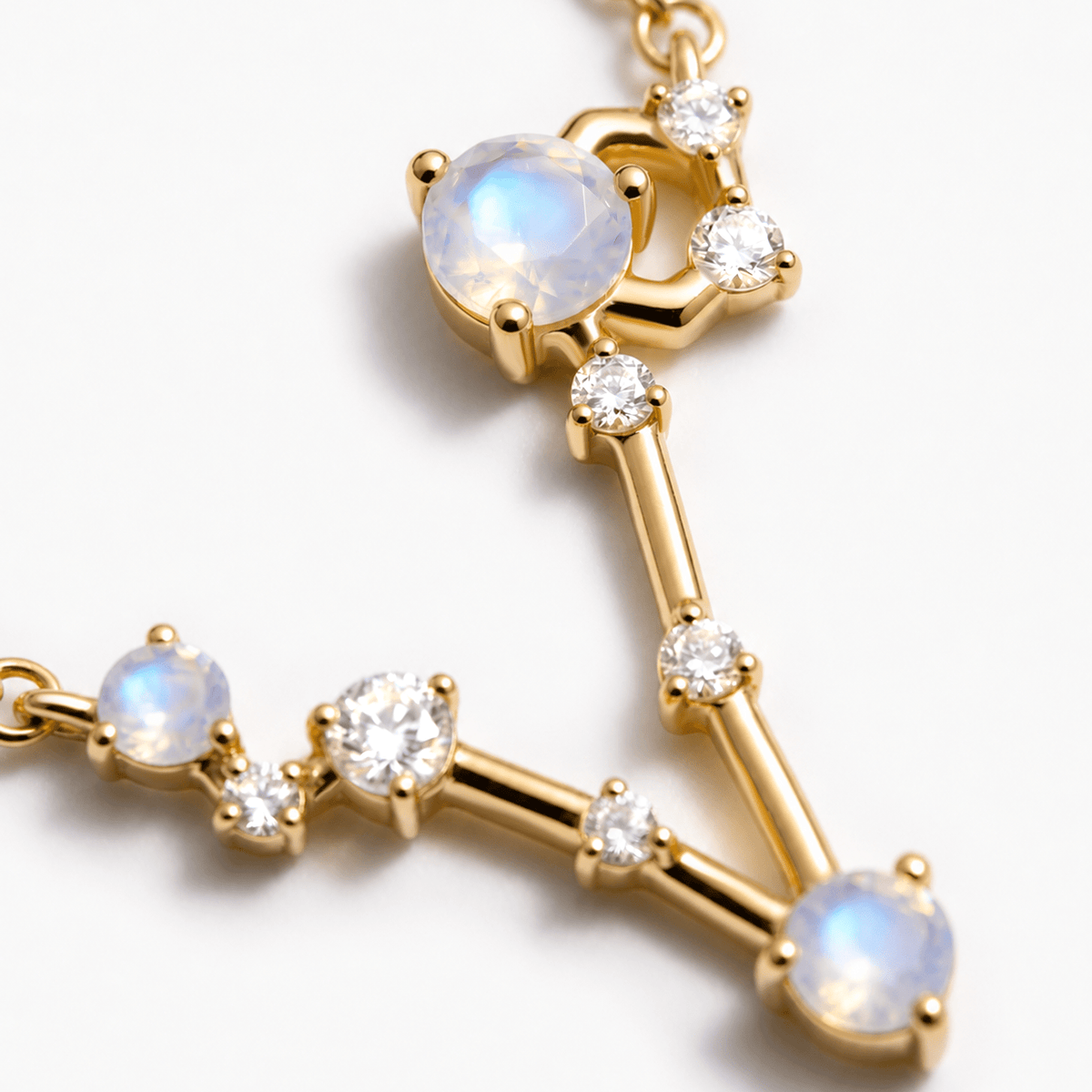 Moonstone Necklace - Pisces Zodiac Constellation
