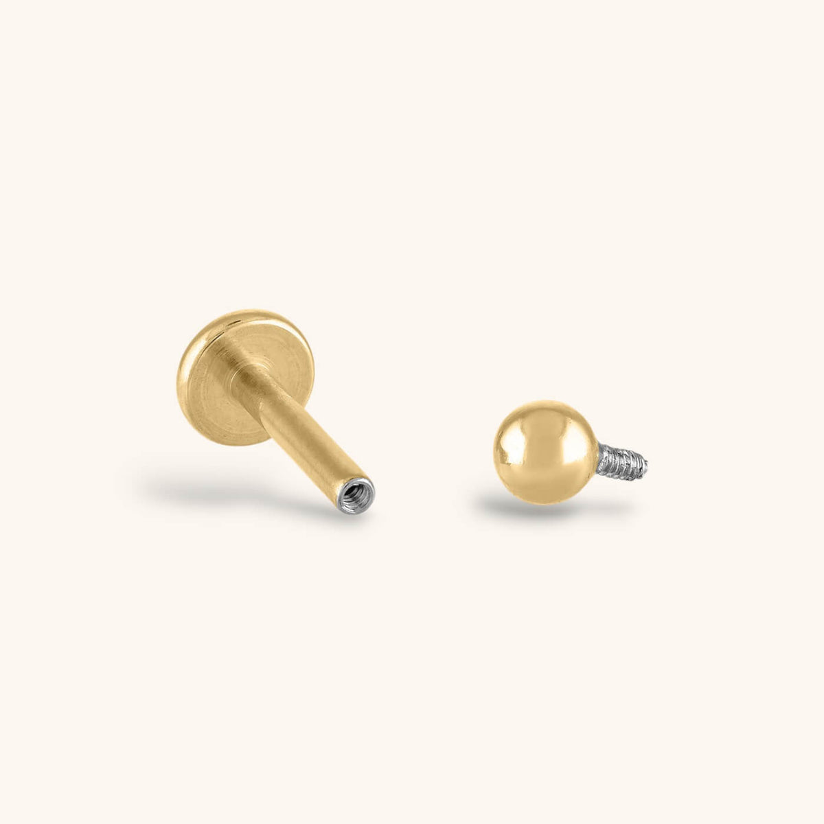 Sphere Threaded Flat Back Earring