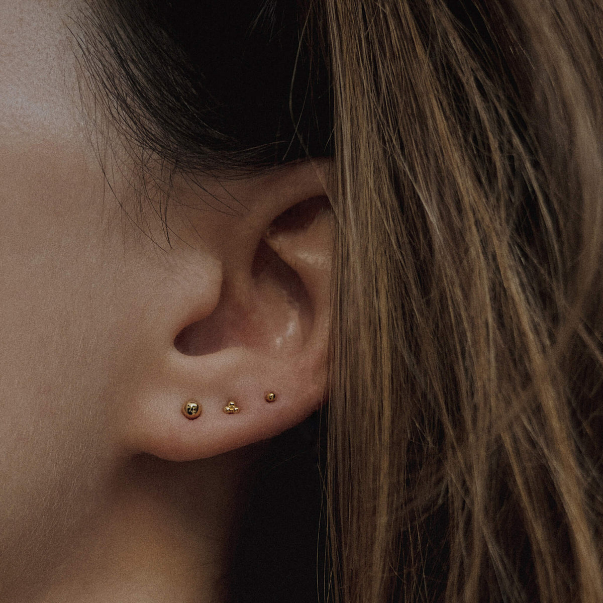 Trinity Push Pin Flat Back Earring