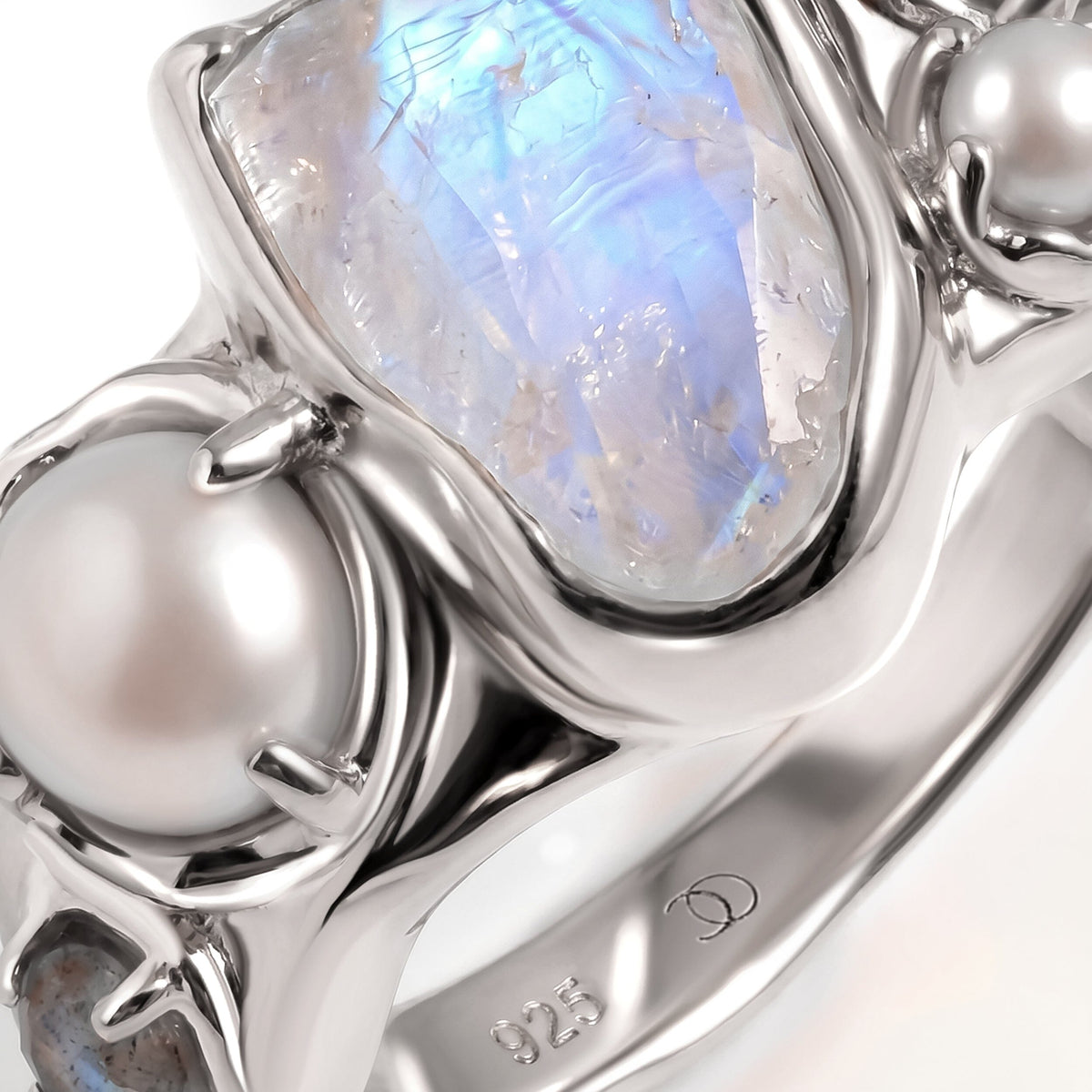 Moonstone Heirloom & Magma & Waves Rings