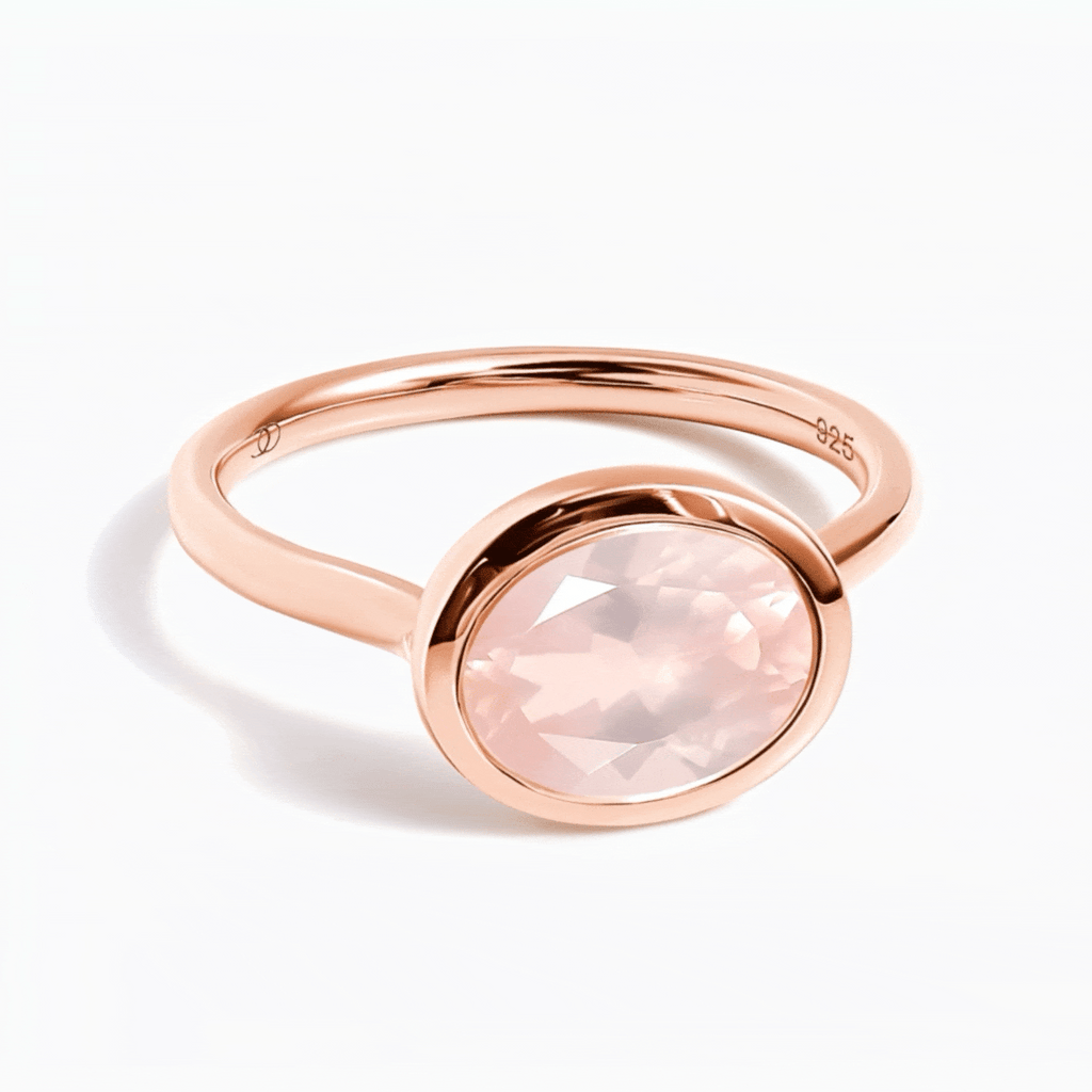 Rose Quartz Skin-Touch & Twinkling & Waves Rings