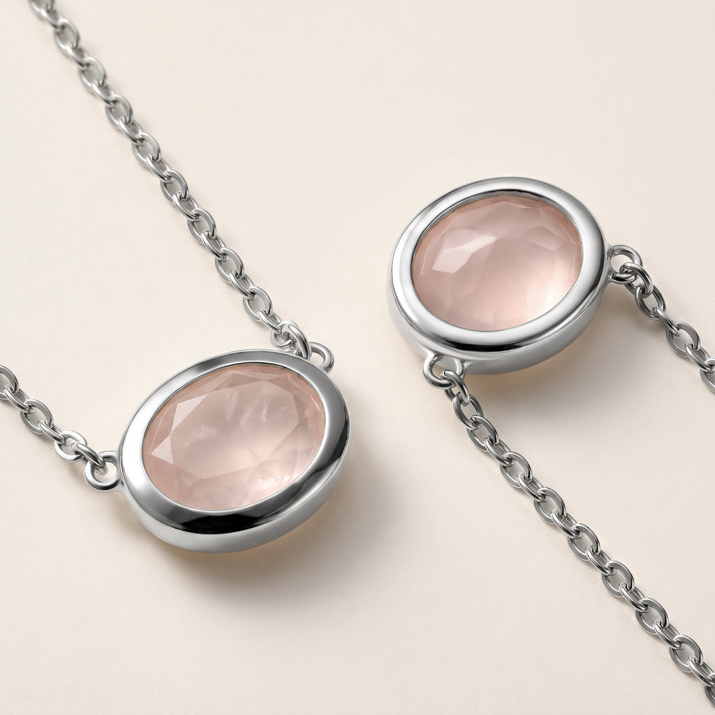 Rose Quartz Necklace - Skin-Touch
