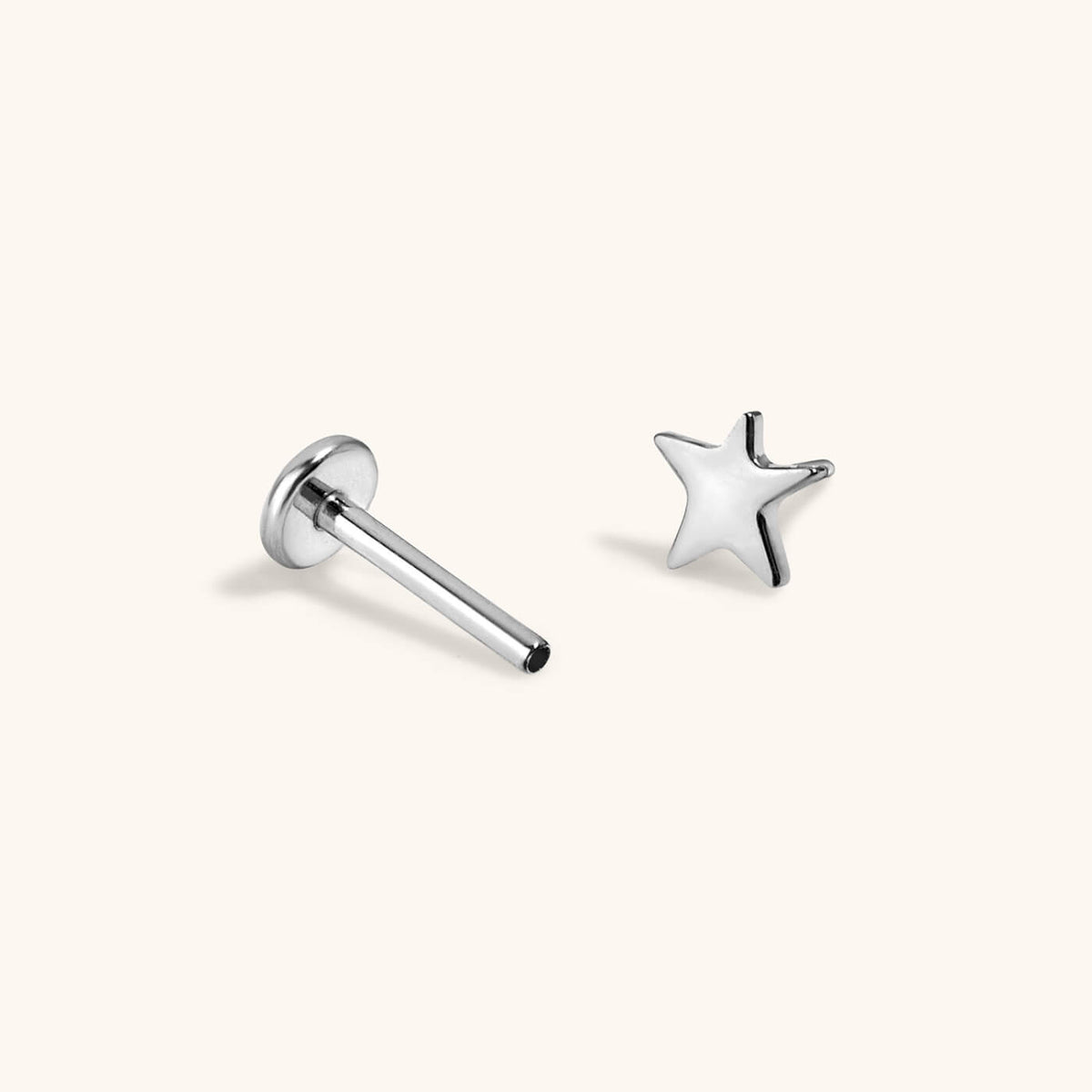 Star Push Pin Flat Back Earring