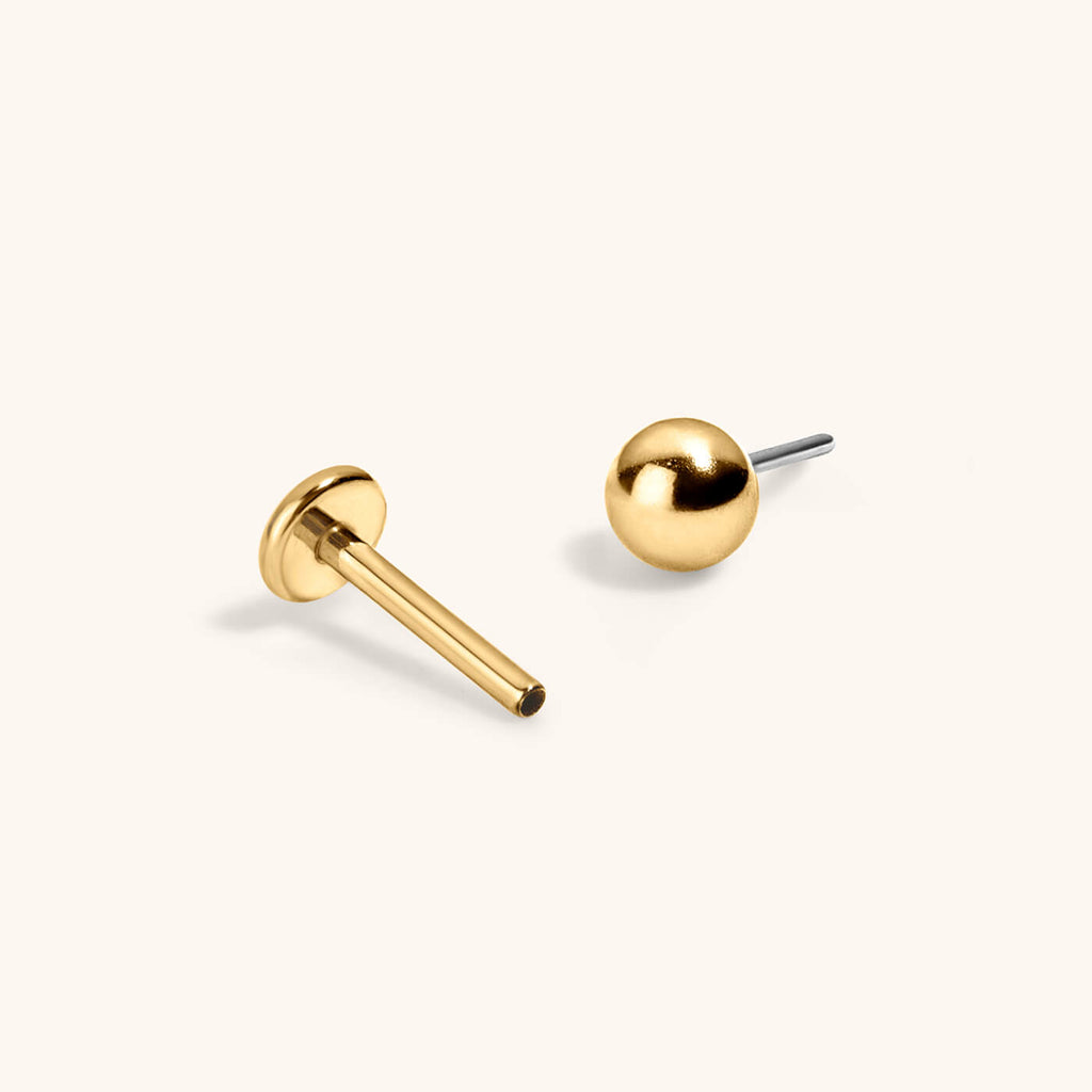 Sphere Push Pin Flat Back Earring, 3mm