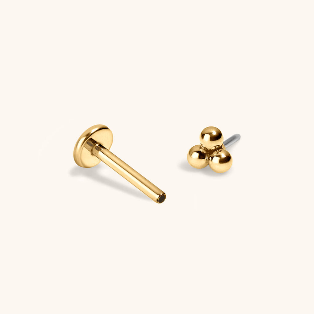 Trinity Push Pin Flat Back Earring