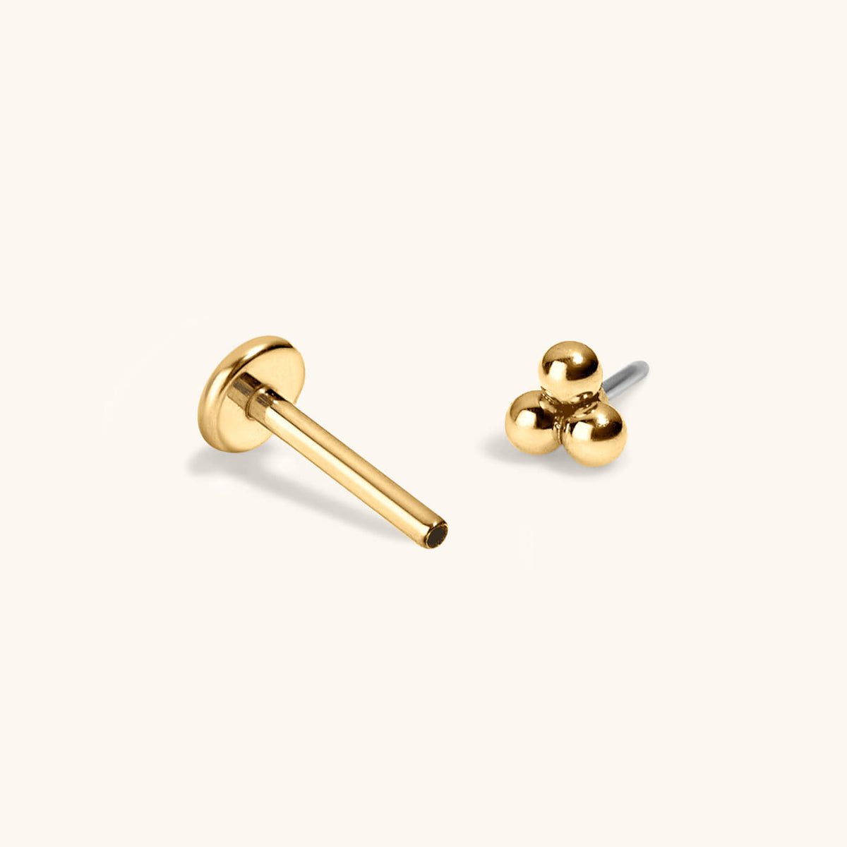 Trinity Push Pin Flat Back Earring