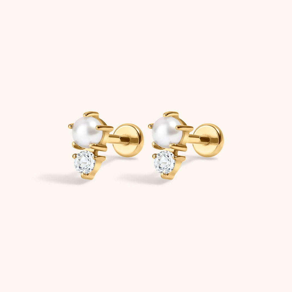Pearl and White Topaz Nap Earrings
