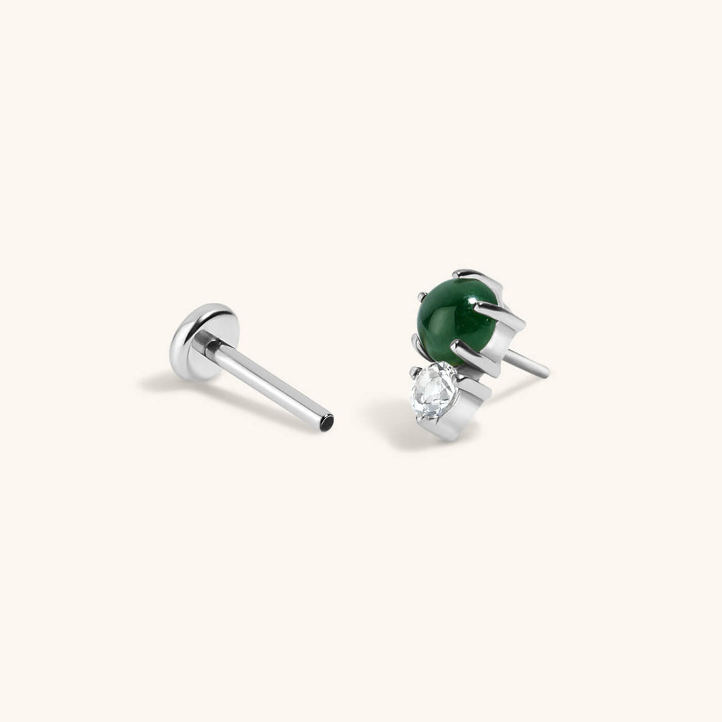 Jade and White Topaz Nap Earrings