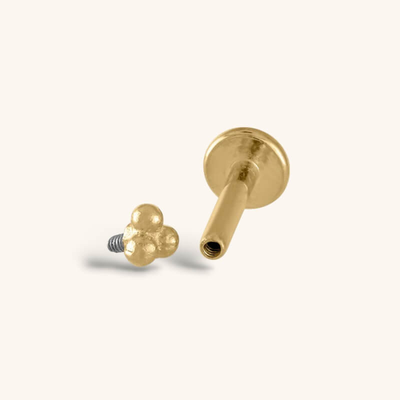 Trinity Threaded Flat Back Earring