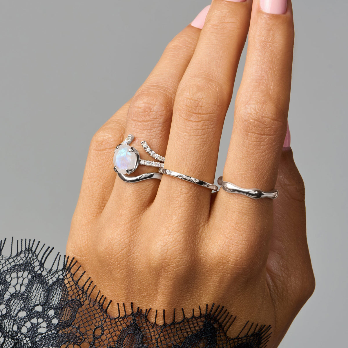 Moonstone Harlow & Waves Rings